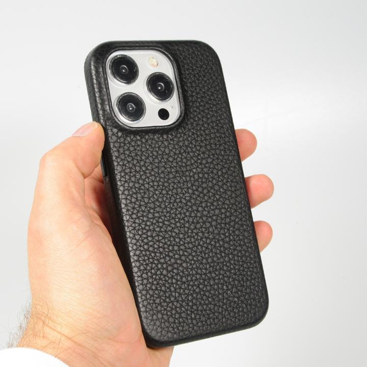 Actual product image PhoneLook Cover Fully grained luxury calfskin with metal buttons and MagSafe (Apple iPhone 15 Pro Max)