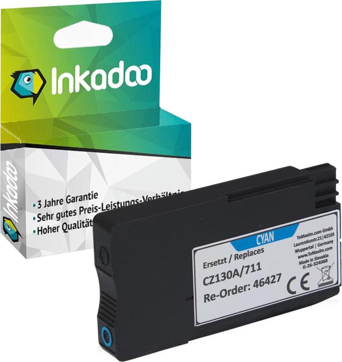 Produktbild Inkadoo Druckerpatronen kompatibel zu HP CZ130A / 711 Tintenpatrone, cyan Cyan (C)