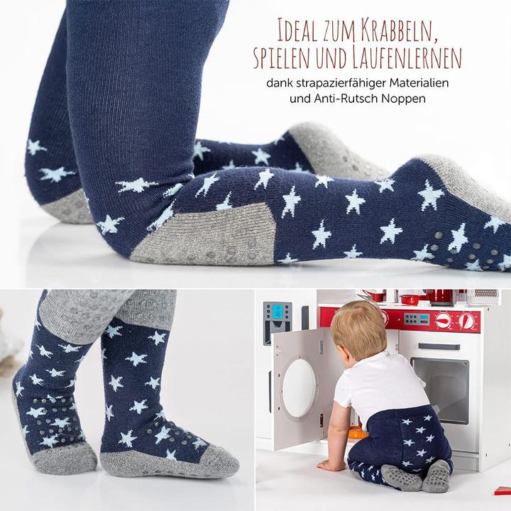 Image du produit La Loona LaLoona Collants Bébé Paquet de 2 - Etoiles Marine + Rayures (74/80)