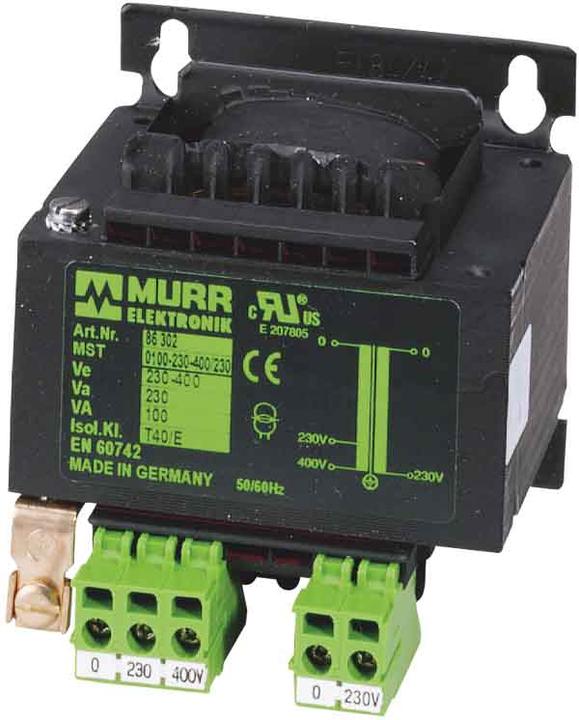 Produktbild Murr Elektronik MST Einphasen Steuer- und Trenntransformator P: 400VA IN: 230/400VAC OUT: 230VAC