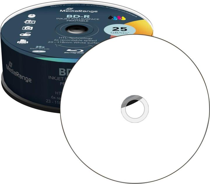 Immagine prodotto MediaRange BD-R 6x completamente stampabile Cakebox (25 x)