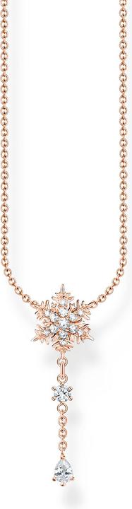 Immagine prodotto Thomas Sabo Collana Fiocco di Neve con Pietre Bianche Oro Rosa (Argento 925, 40 - 45 cm)