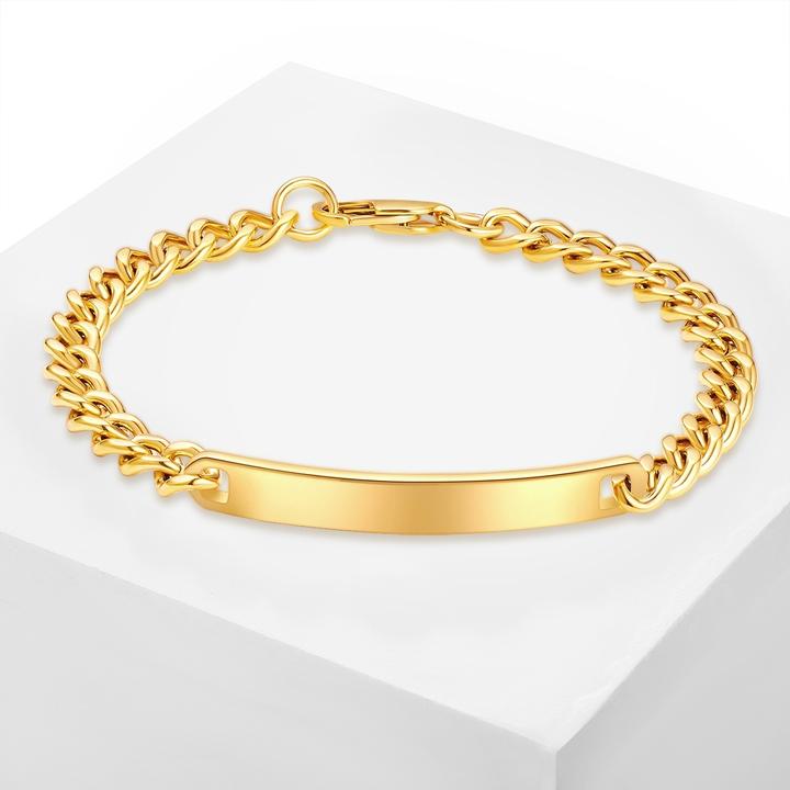 Produktbild True Rebels Herren Edelstahl Gelbgold - 34214 (21 cm, Edelstahl)