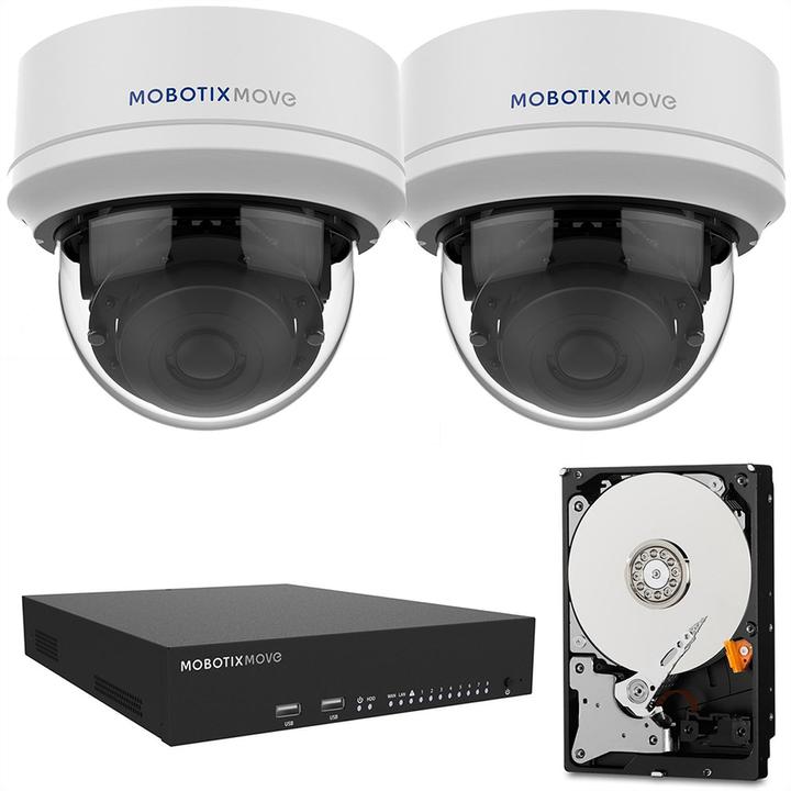 Mobotix Komplett-Set MOVE Dome Kamera 4MP + NVR + 2TB Hard Disk (1920 x 1080 Pixels)