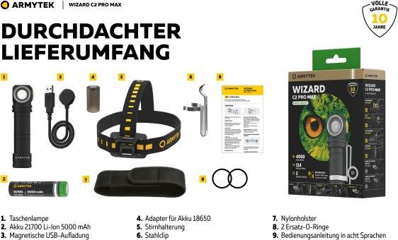 Produktbild ArmyTek Wizard C2 Pro Max (12.15 cm, 4000 lm)