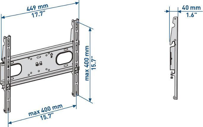 Image du produit Meliconi SlimStyle 400F Support TV mural pour 3250 (Mur, 80", 60 kg)