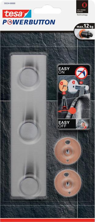 Actual product image tesa Powerbutton Hook Strip Classic