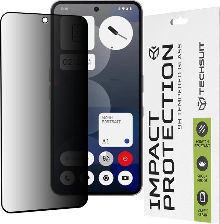 Actual product image Techsuit - 111D Privacy Full Glue - Nothing Phone (3a) - Black (1 Piece, Nothing Phone (3a) Pro)