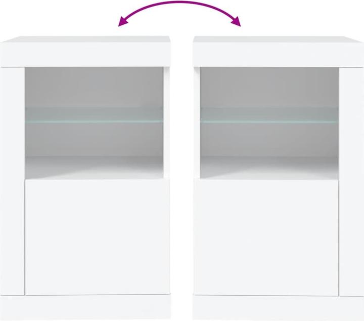 Produktbild VidaXL Beistellschrank mit LED-Leuchten Weiss (41 x 37 x 67 cm)
