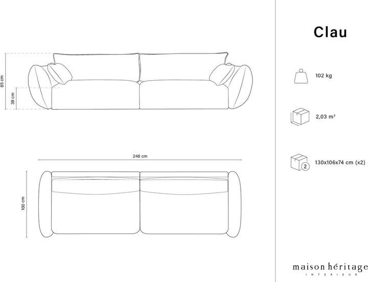 Actual product image Maison Heritage Clau (2 person sofa, 3-seater, 4-seater)