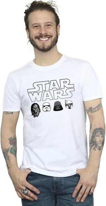 Actual product image Star Wars Mens Character Heads T-Shirt (M)