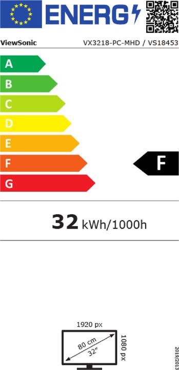 Energy Label Viewsonic VX3218 (1920 x 1080 pixels, 31.50")
