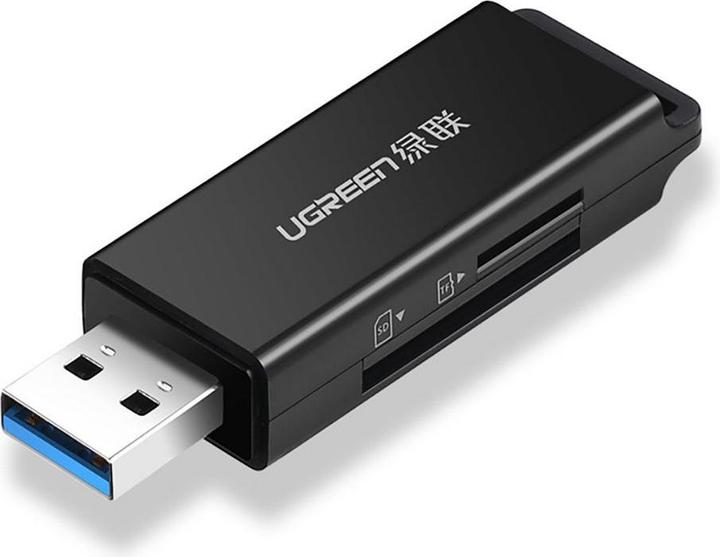 Ugreen CM104 SD/microSD USB 3.0 memory card reader (black) (USB 3.0)