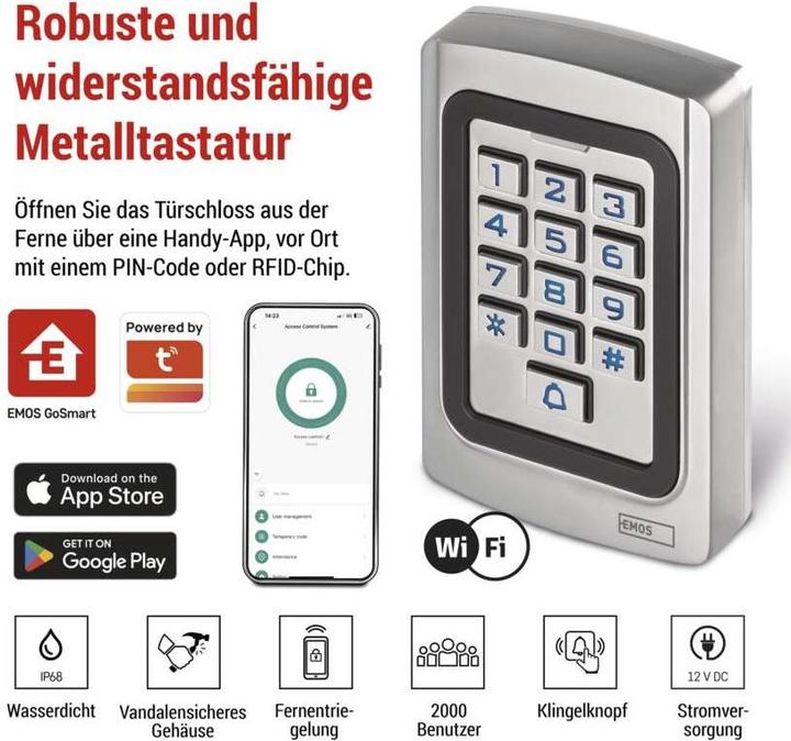 Produktbild Emos GoSMART kódová klávesnice IP-006AX (Elektronische Zahlenkombination)