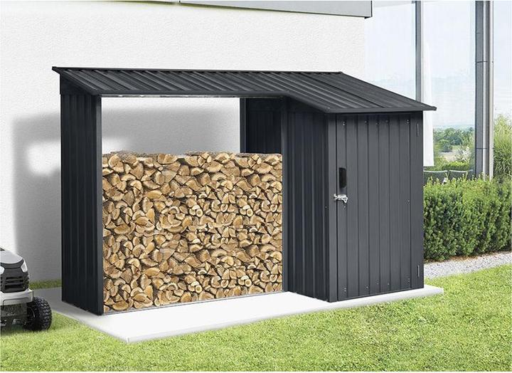 Produktbild NoName Kombi Holzunterstand und Gartengeräteraum 270 x 105 x 130/158 cm