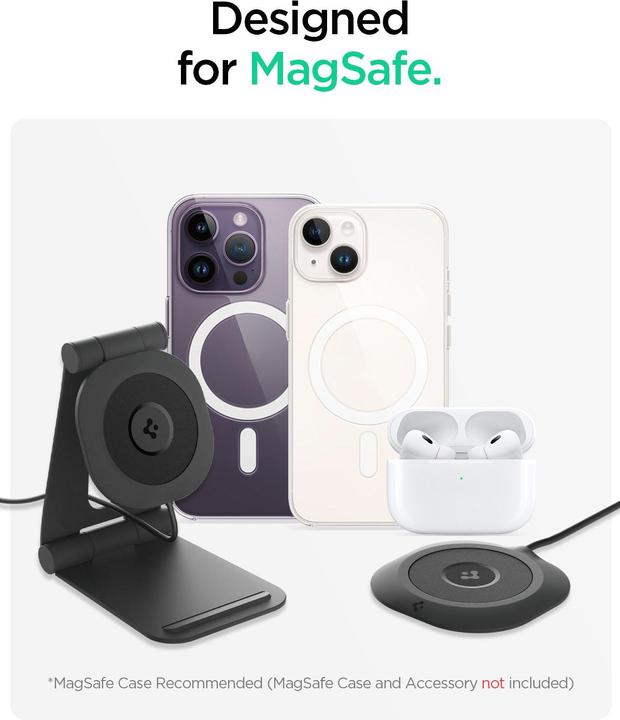 Actual product image Spigen Pf2101 Arcfield Magnetic Magsafe Wireless Charger Black (9 W)