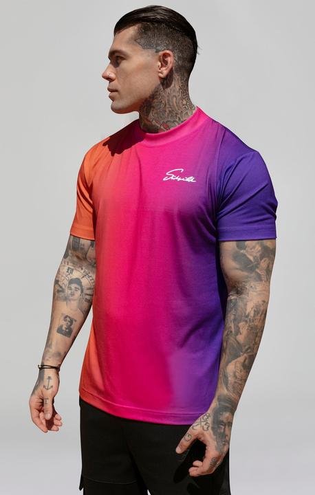 Siksilk T-Shirt Script Fade T-Shirt in Pink, Purple