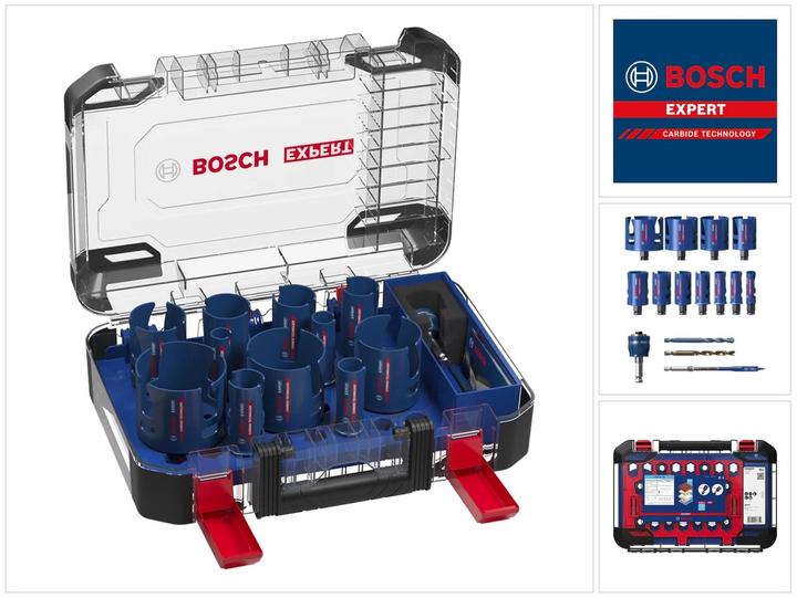 Produktbild Bosch Professional Zubehör EXPERT Construction Material Lochsäge-Set 20/22/25/32/35/40/44/51/60/68/76 mm, 15-tlg. (20, 22, 25, 32, 35, 40, 44, 51, 60, 76, 68 mm)