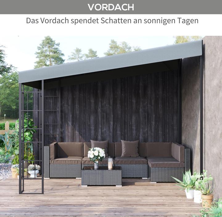 Image du produit Outsunny Pergola avec toit en pente (398 cm, 298 cm)