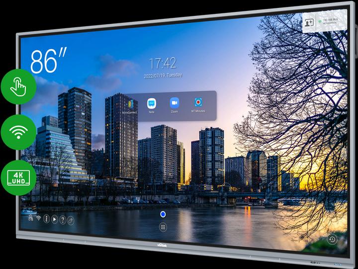 Produktbild vivitek DS NovoTouch BK860i silber 86"/3xHDMI/VGA/DP/USB (3840 x 2160 Pixel, 86")