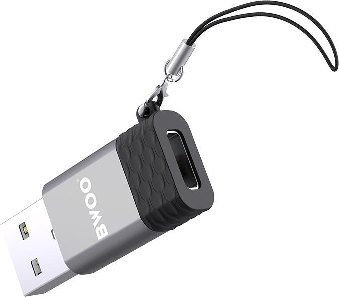 Actual product image Bwoo adapter BZ-38 USB-C - USB gray OTG (USB Type C, USB-A)