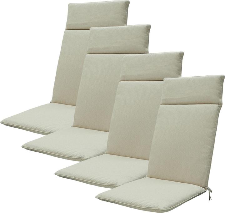 Natura Punto Gartenstuhl Hochlehner-Auflage by Madison, 4er Set (120 x 50 cm)