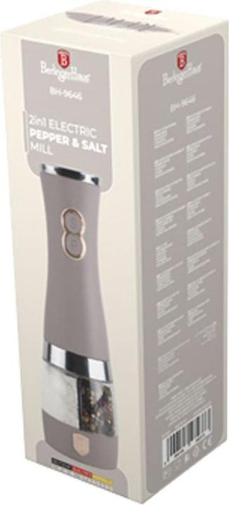 Produktbild BerlingerHaus Elektrische 2in1-Salz & Pfeffermühle (Pfeffer, Kräuter, Salz)