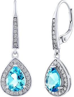 Produktbild Silvego BRISA Silver Earrings with Swissue Topaz and Brilliance Zirconia JJJ1141ETS
