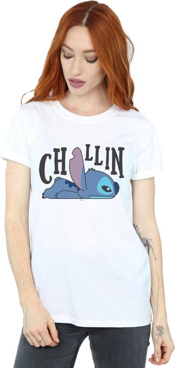 Actual product image Disney Womens/Ladies Lilo And Stitch Chillin Cotton Boyfriend T-Shirt (XXL)