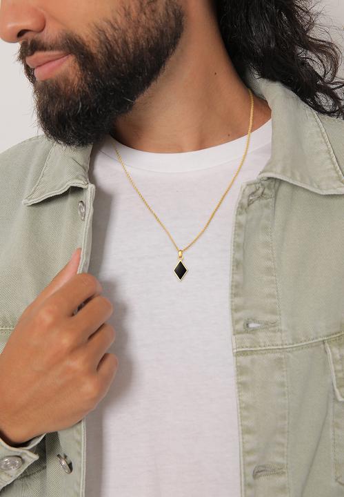 Actual product image Kuzzoi Necklace rhombus enamel geo style 925 silver (925 sterling silver, Enamel, 55 cm)