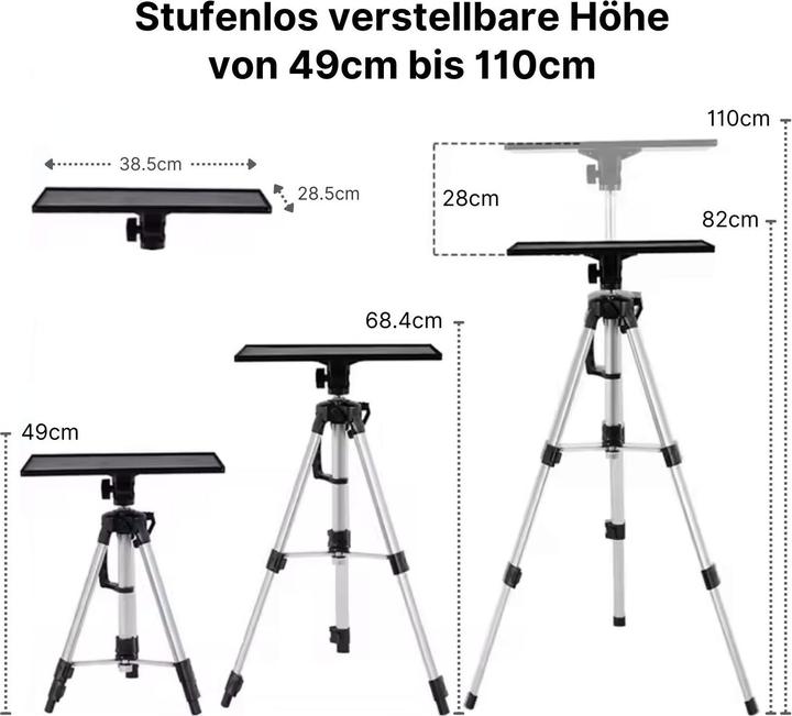 Produktbild Hermex Projektorständer Beamerhalterung Teleskopstativ Laptopständer (Standfuss)