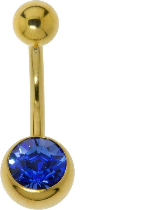 Produktbild Bijouteria Bauchpiercing (PVD Beschichtung (goldfarbig), Chirurgenstahl 316L, Kristall)