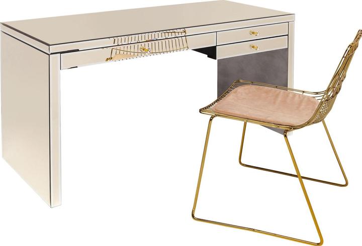 Image du produit Designlife Bureau Luxury champagne 140x60cm