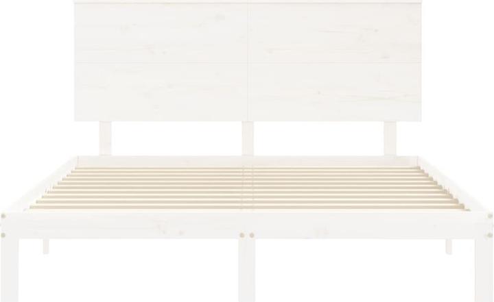 Produktbild VidaXL Massivholzbett mit Kopfteil Weiss 5FT King Size (150 x 200 cm)