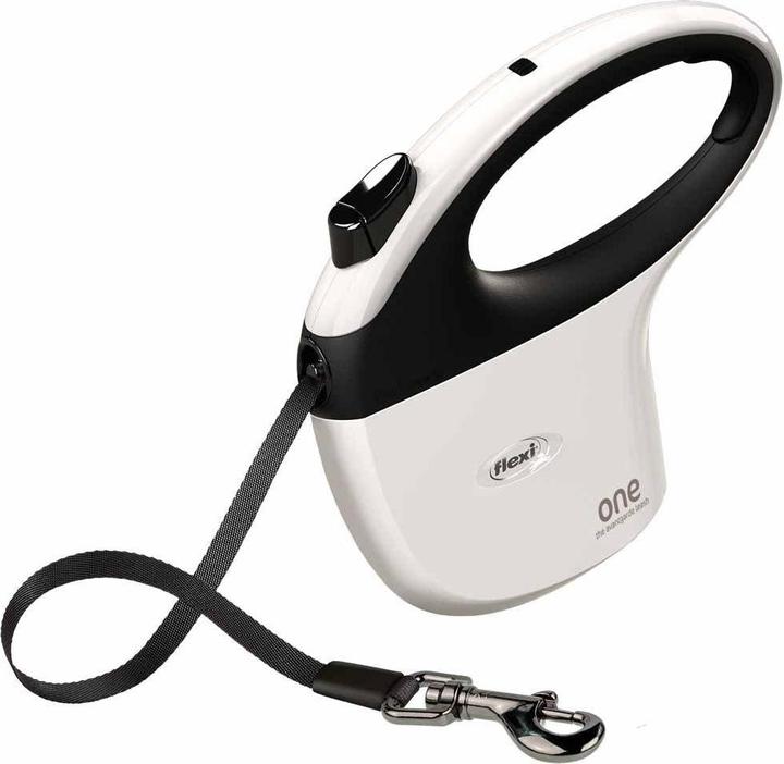 Actual product image Flexi One for All S weiss - schwarz - automatische Hundeleine für Hunde bis 30 kg - 5 m (S, Dog, Walks)