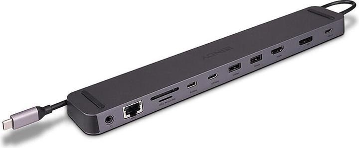 Actual product image Lindy DST-Mini XT 810, USB C laptop mini docking station with 8K support for one display, 4K60 at 2 D (USB-C, 1 Ports)