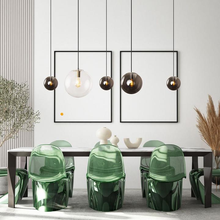 Image du produit s.luce Orb Lampe à suspendre en verre de 2 à 5 flammes, système de rail monophasé inclus (E27)