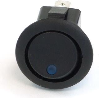 Actual product image Phobya Rocker switch round LED blue 1-pole ON/OFF black (3pin)