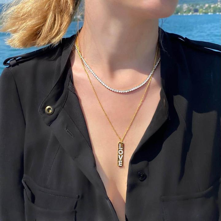 Produktbild Candy Halskette L.O.V.E., 925 Sterling Silber, vergoldet (18k vergoldet, 925 Sterling Silber, 47 - 50 cm)
