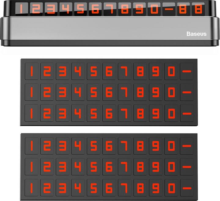 Actual product image Baseus Moonlight Box Series Temporary Parking Number Plate Dark gray