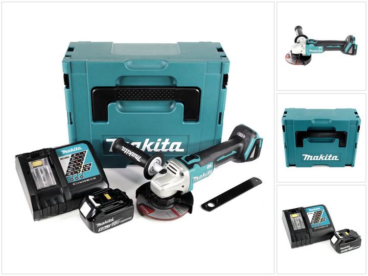 Produktbild Makita DGA 504 RT1J Akku Winkelschleifer 18V 125mm Brushless + 1x Akku 5,0Ah + Ladegerät + Makpac (125 mm)
