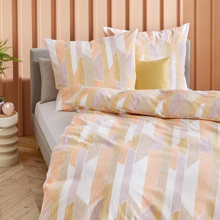 Image du produit Traumschlaf Seersucker Bettwäsche Mikado sonne (Set de linge de lit, 135x200 cm + 80x80 cm)