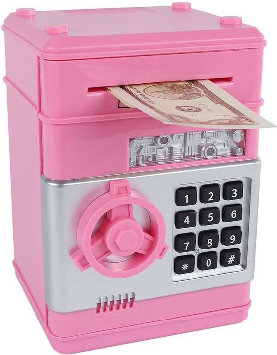 Geldtresor mit Geheimcode Pink, 19,5cm