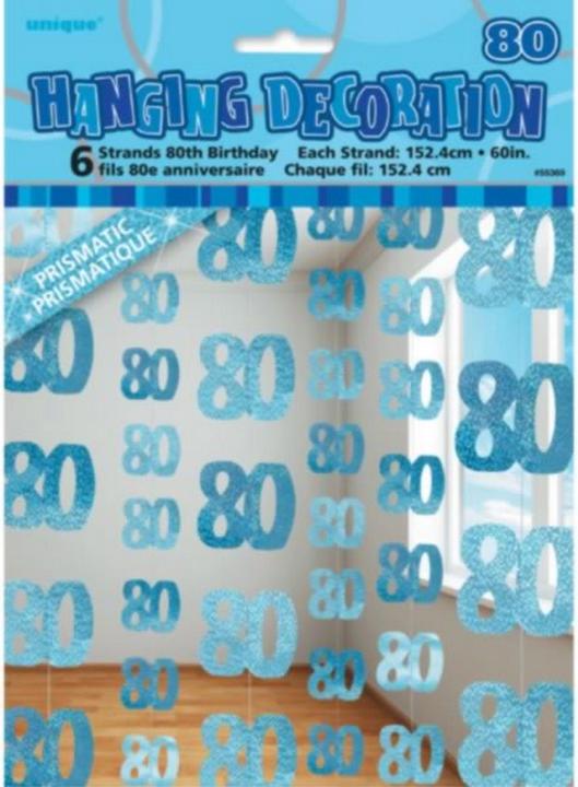 Produktbild Unique Party HängeDekoration mit Zahl 80 blau