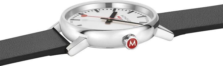 Produktbild Mondaine MSE.35110.LB Evo II Dames Horloge - Stationsklok - Saffierglas - Roestvrijstaal/Leer - Wit/Zilver/Zw (Swiss Made, 35 mm)