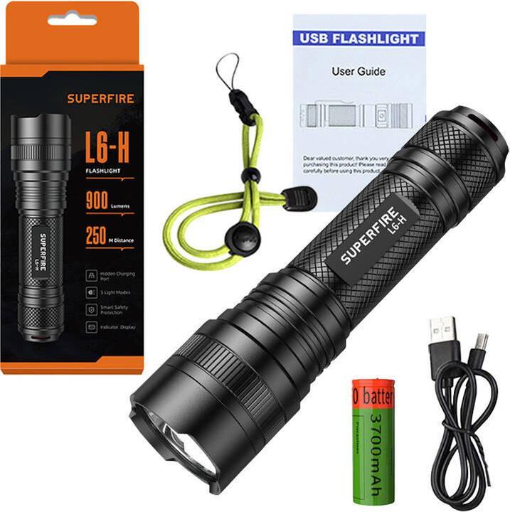 Produktbild Superfire flashlight L6-H, 750lm, USB-C (750 lm)