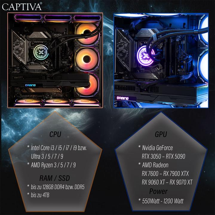 Productafbeelding Captiva R90-448 (AMD Ryzen 9 7900X, 32 GB, 1000 GB, GeForce RTX 5070 Ti)
