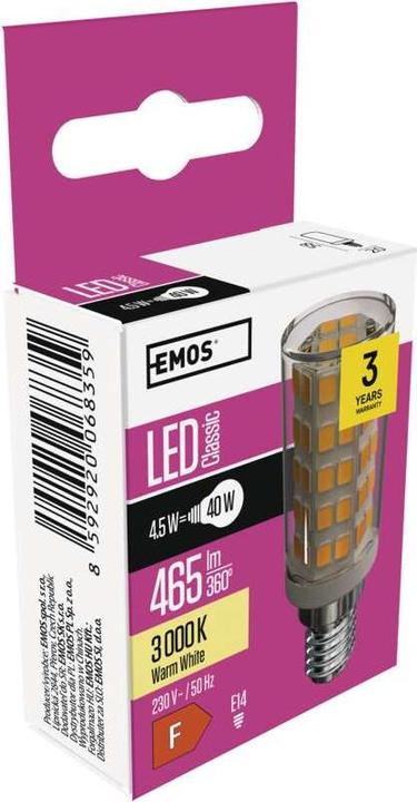 Actual product image Emos LED lamp for extractor bonnet (E14, 4.50 W, 465 lm, 1 x, F)