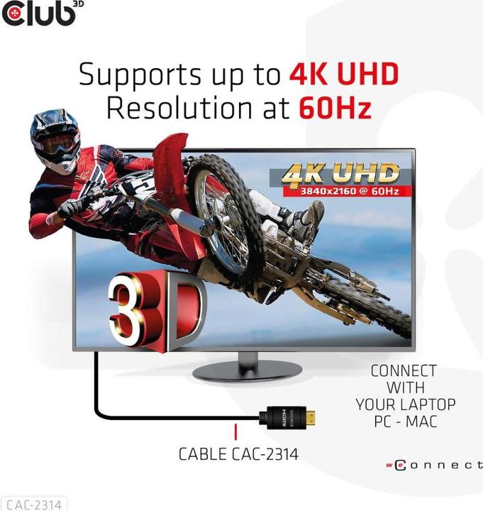 Actual product image Club 3D HDMI (Typ A) — HDMI (Typ A) (15 m, HDMI)