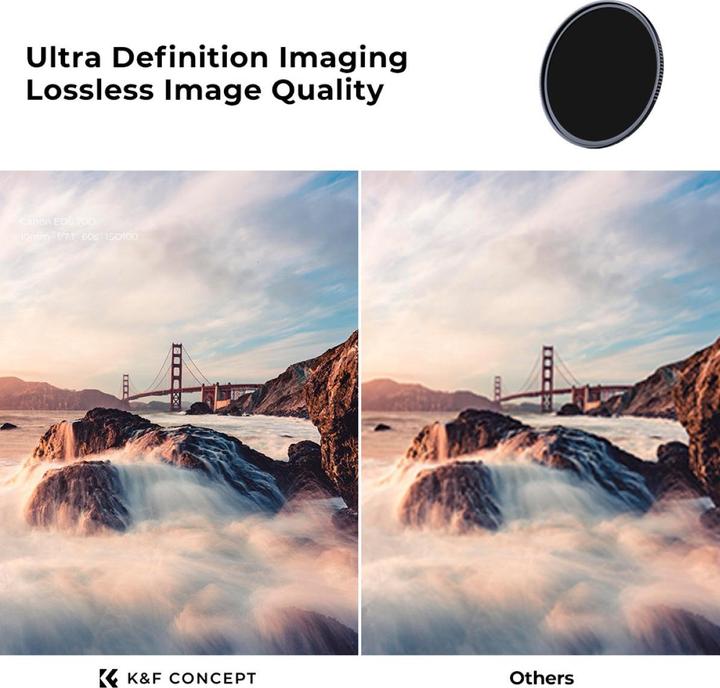 Actual product image K&F Concept ND Filter Kit ND4/8/64/1000 Nano X 52mm (KF-1629) (Neutral density filter, 52 mm)